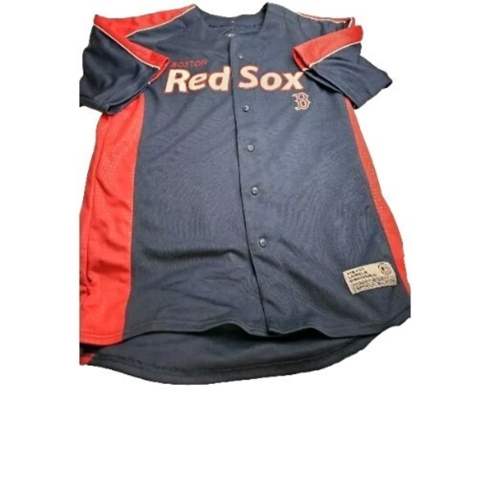 Dynasty Boston‎ Red Sox Jersey Large Blue Red White USA Baseball MLB Button Mens